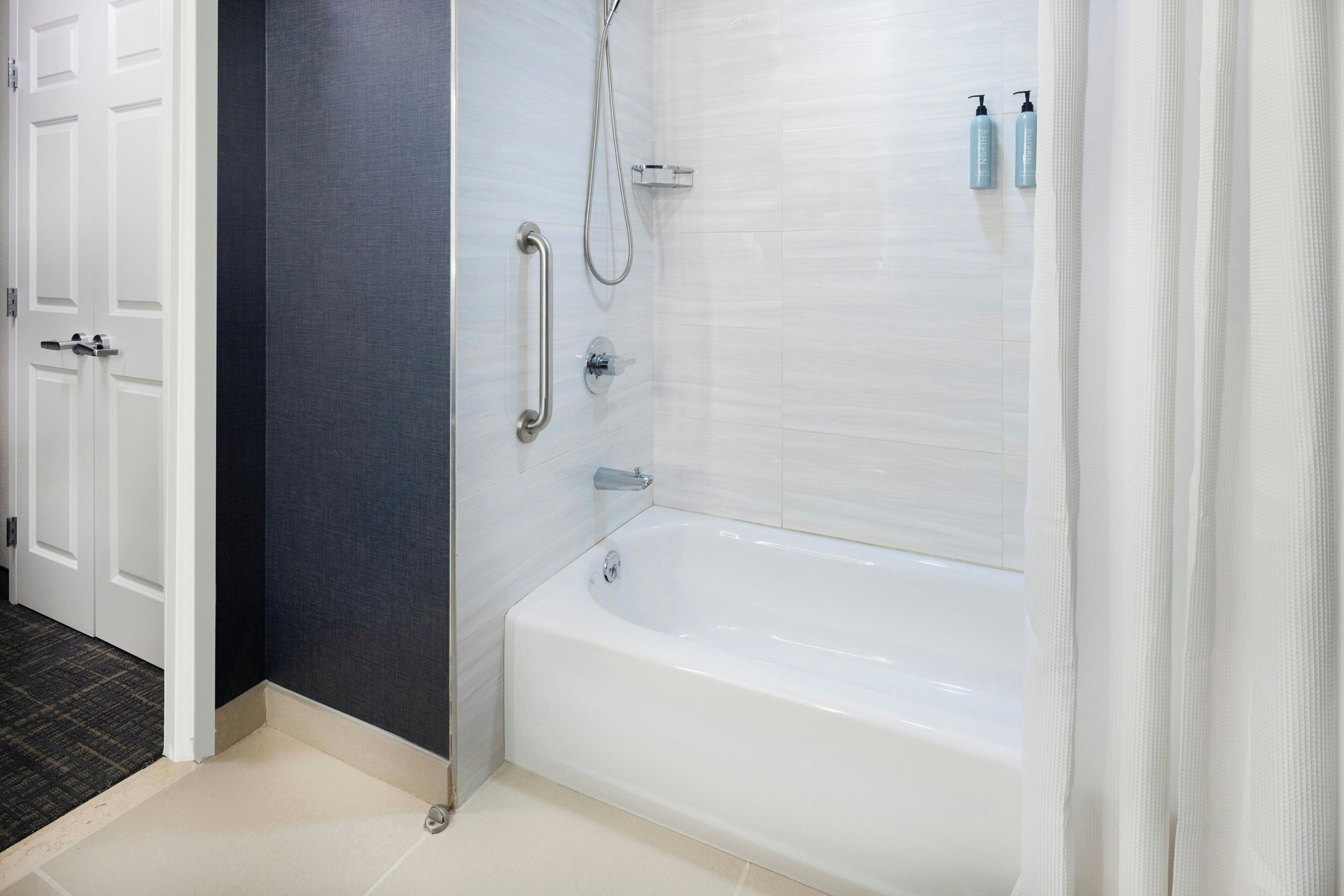 free toiletries, hair dryer, towels