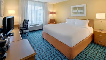 In-room safe, desk, laptop workspace, blackout drapes