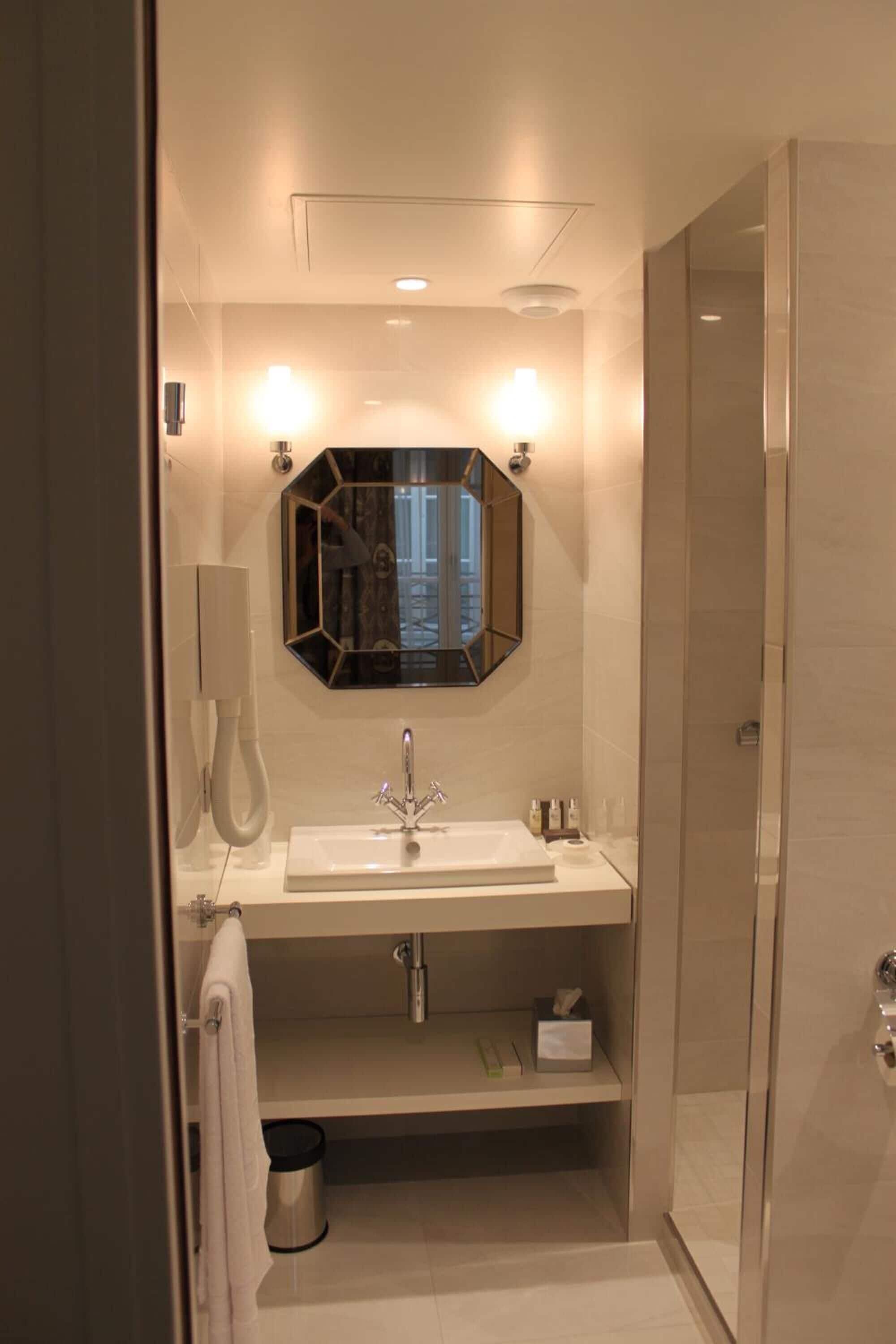 shower, dressing gowns, slippers, towels