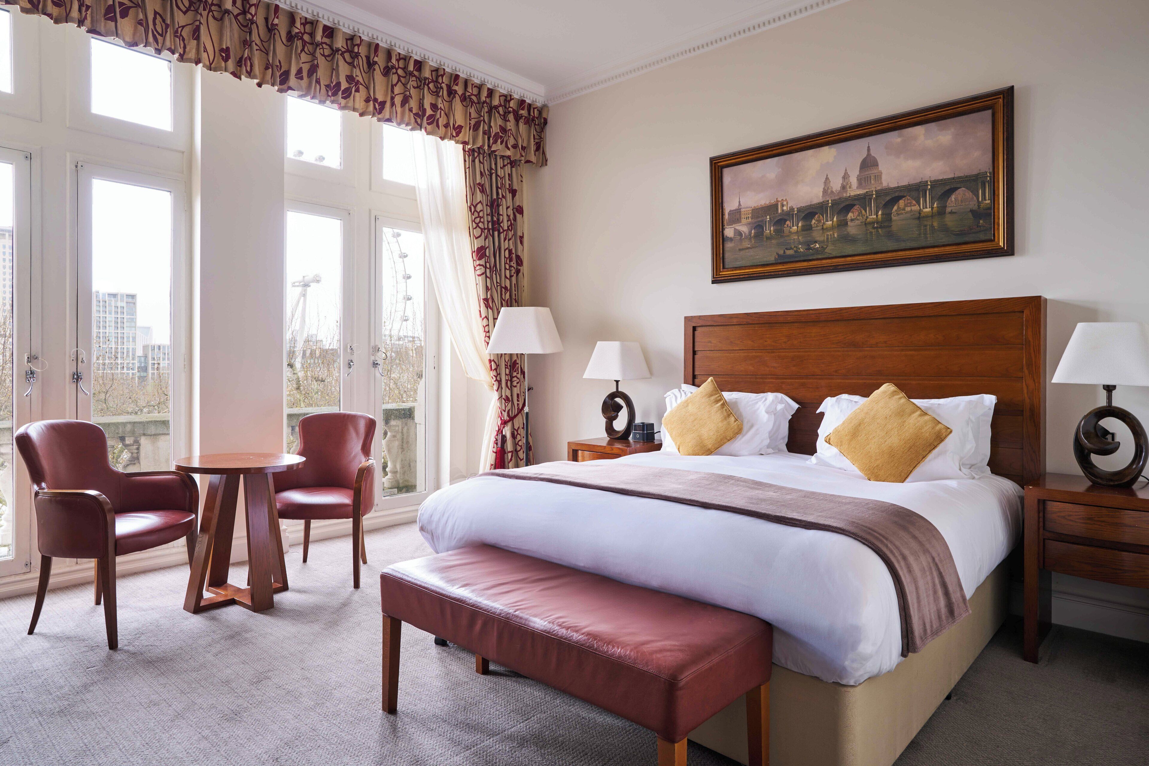 River View Room 1 King Bed | Egyptian cotton sheets, premium bedding, memory foam beds, free minibar