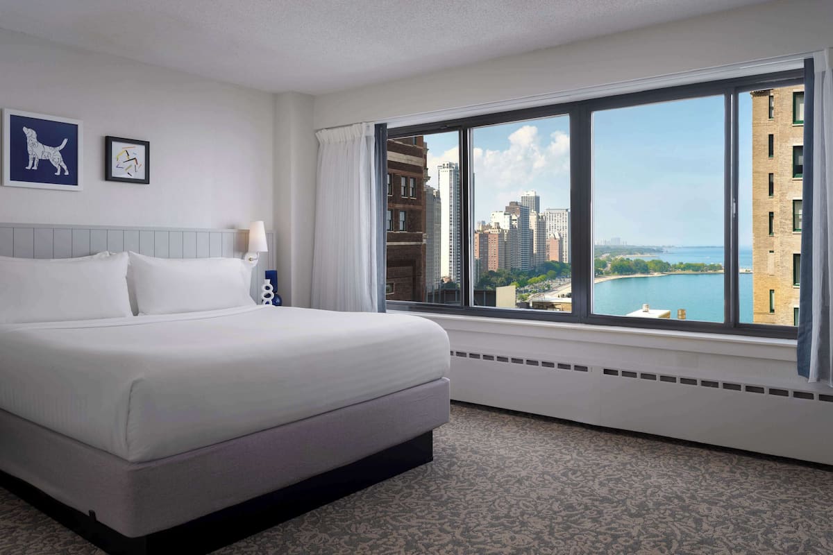 Hypo-allergenic bedding, pillowtop beds, desk, laptop workspace