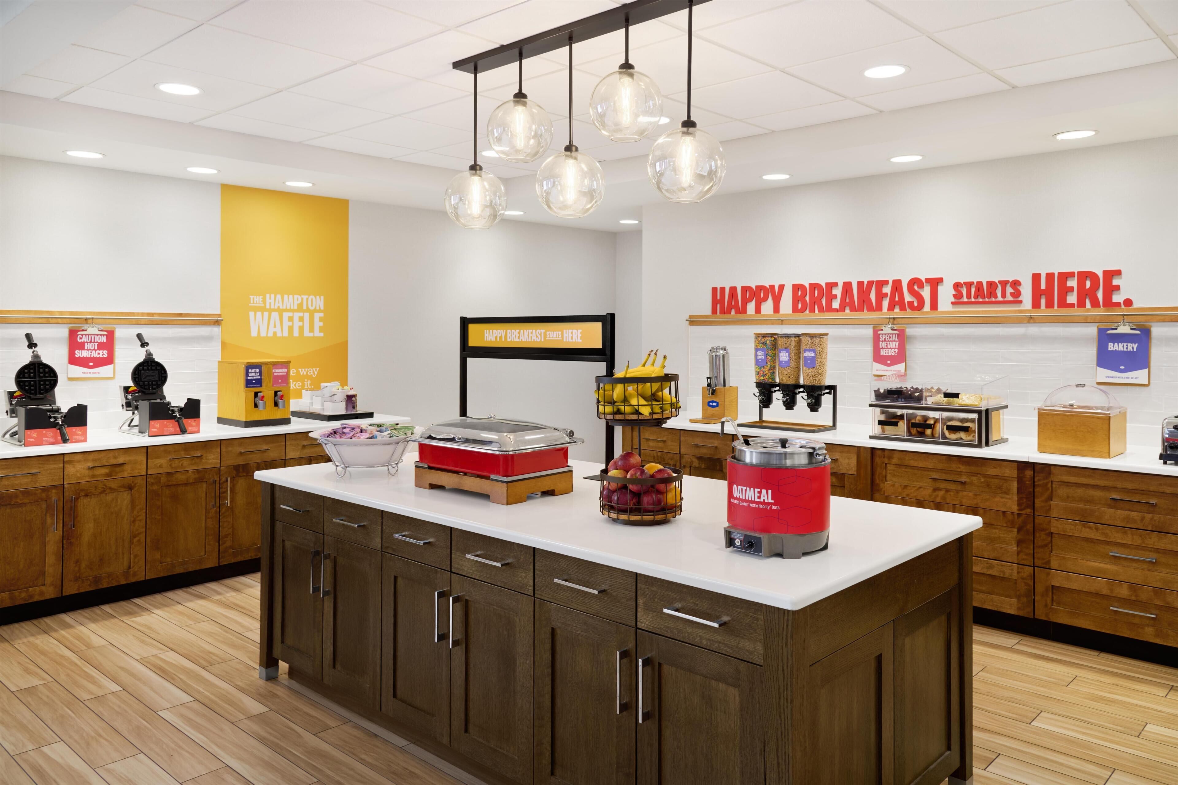 Free daily self-serve breakfast