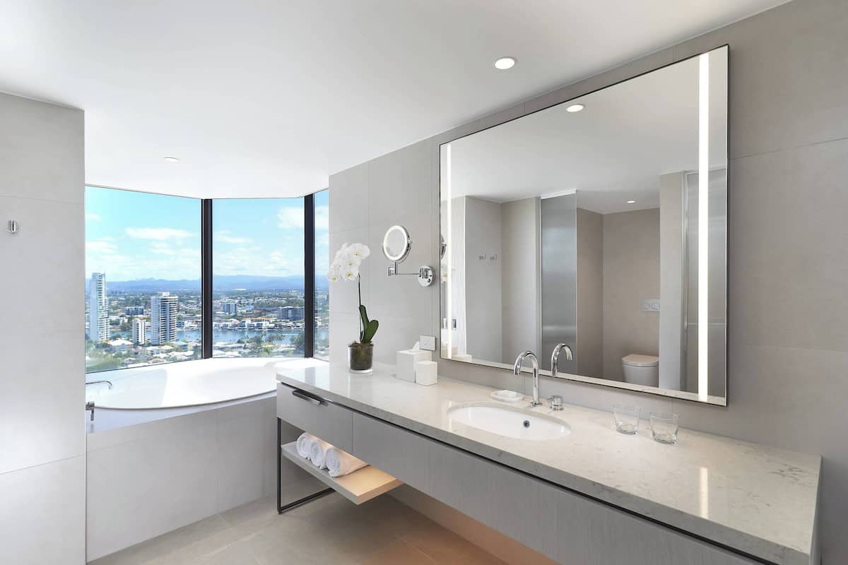 shower, free toiletries, hair dryer, bathrobes