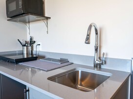 Quarto standard, 1 cama King, para não fumantes, cozinha americana (with Sofabed) | Cozinha privada | Frigobar, micro-ondas, cafeteira/chaleira