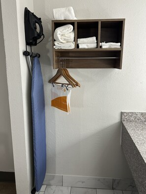 Desk, free WiFi, bed sheets