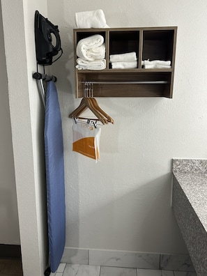 Desk, free WiFi, bed sheets