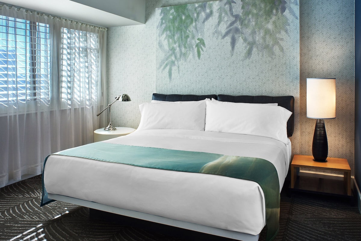 Premium bedding, down comforters, pillowtop beds, minibar