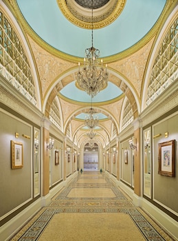 Hotel entrance and lobby at Fairmont Copley Plaza, Boston