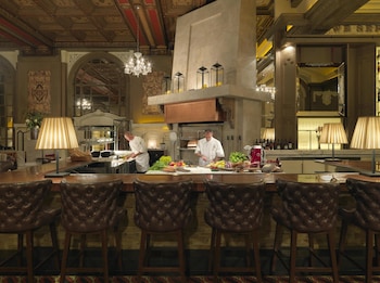 Breakfast, lunch, dinner served; American cuisine, alfresco dining  at Fairmont Copley Plaza, Boston