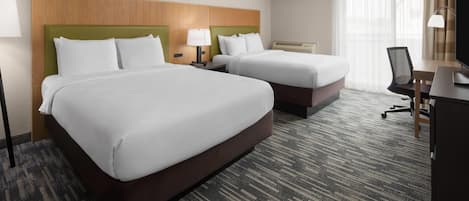 Quarto luxo, 2 camas de casal, para não fumantes, sacada | Roupas de cama de algodão egípcio, roupas de cama premium