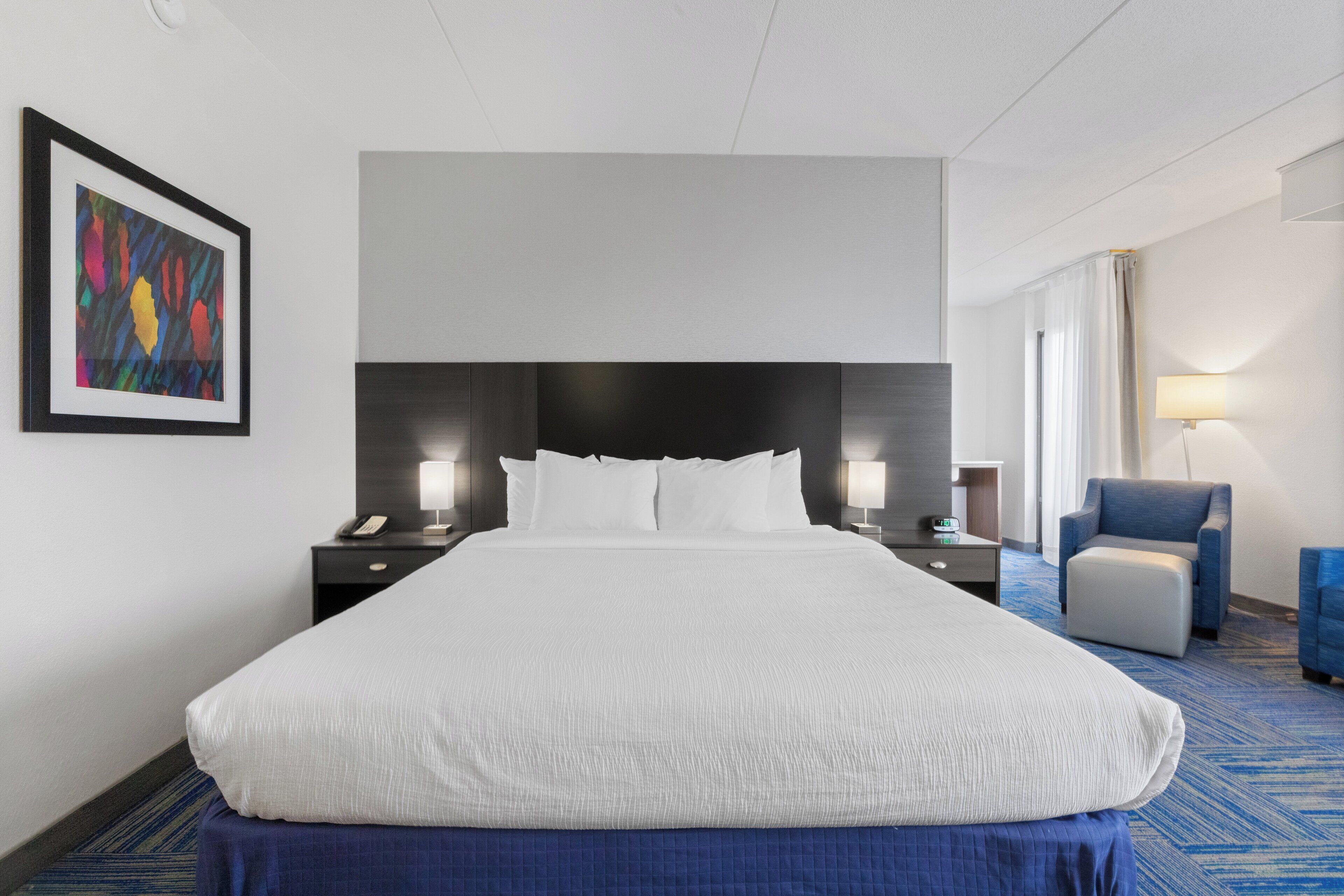 deluxe room, 1 king bed, non smoking | premium bedding, down duvets, individually furnished, desk