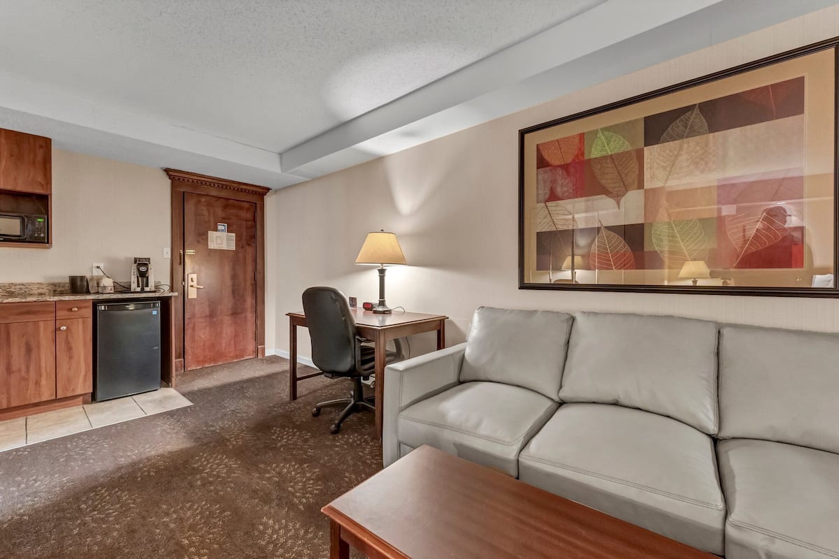 suite, 1 bedroom | living area | flat-screen tv