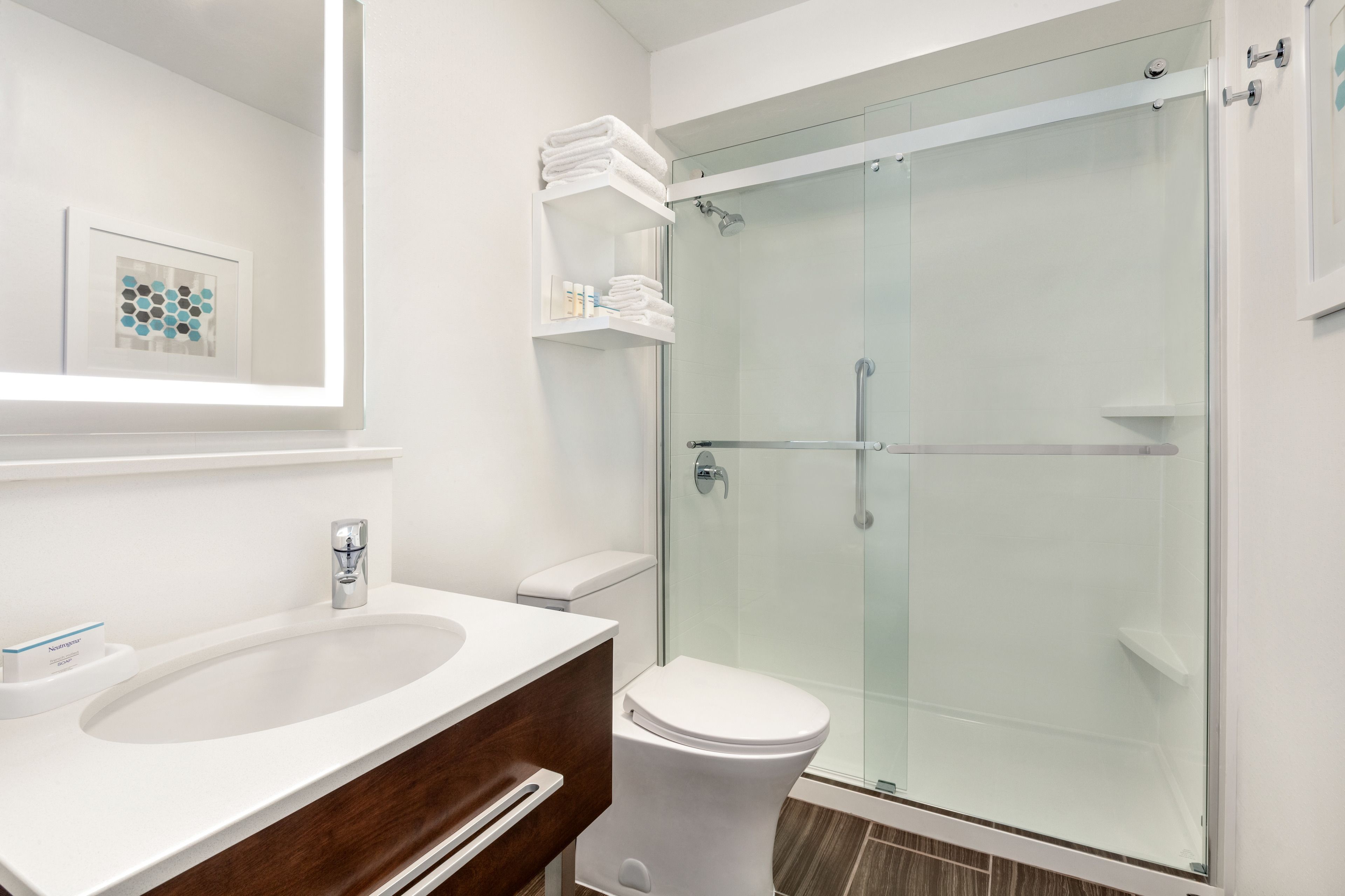 free toiletries, hair dryer, bathrobes, towels