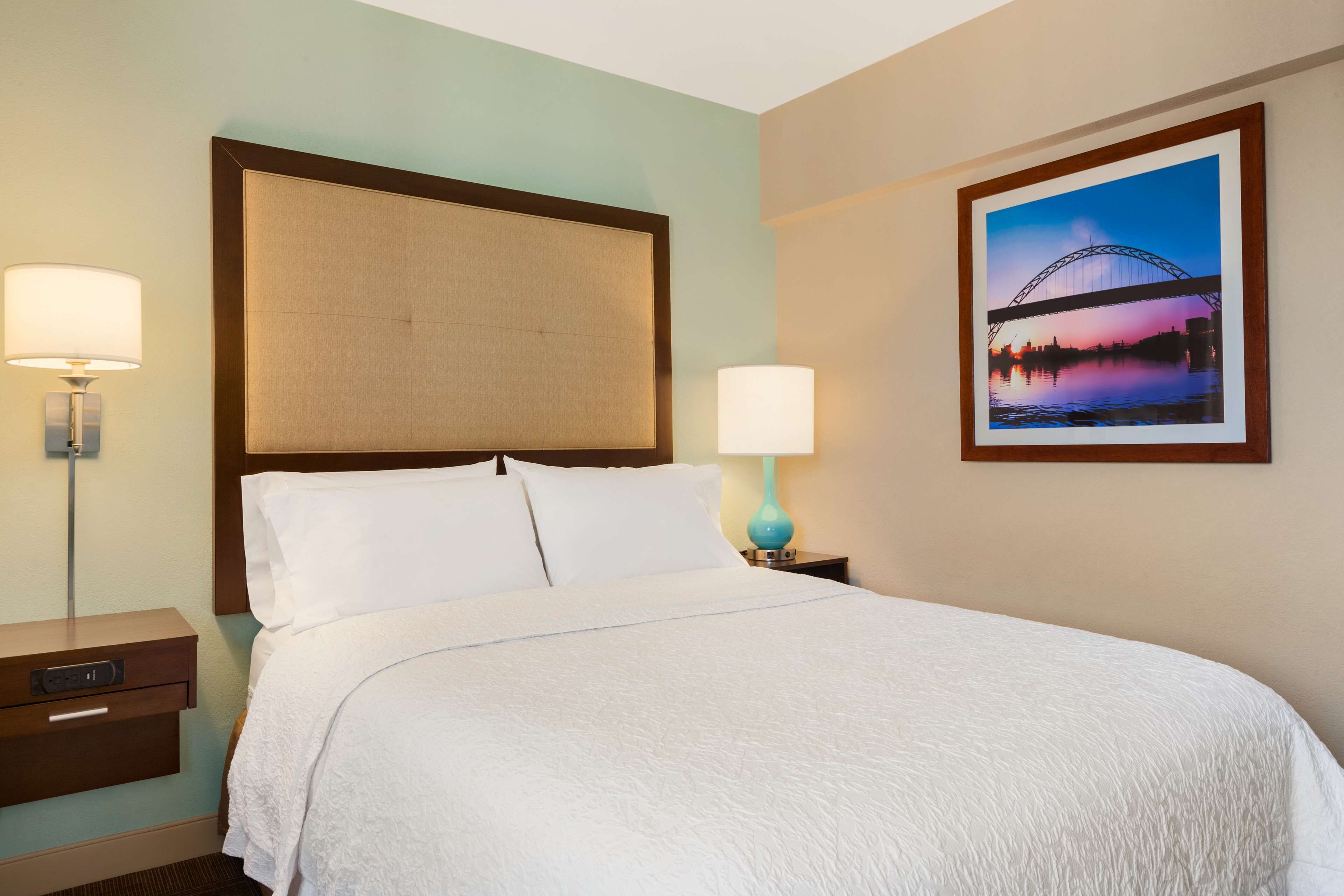 standard one queen bed | desk, blackout curtains, iron/ironing board, free wifi