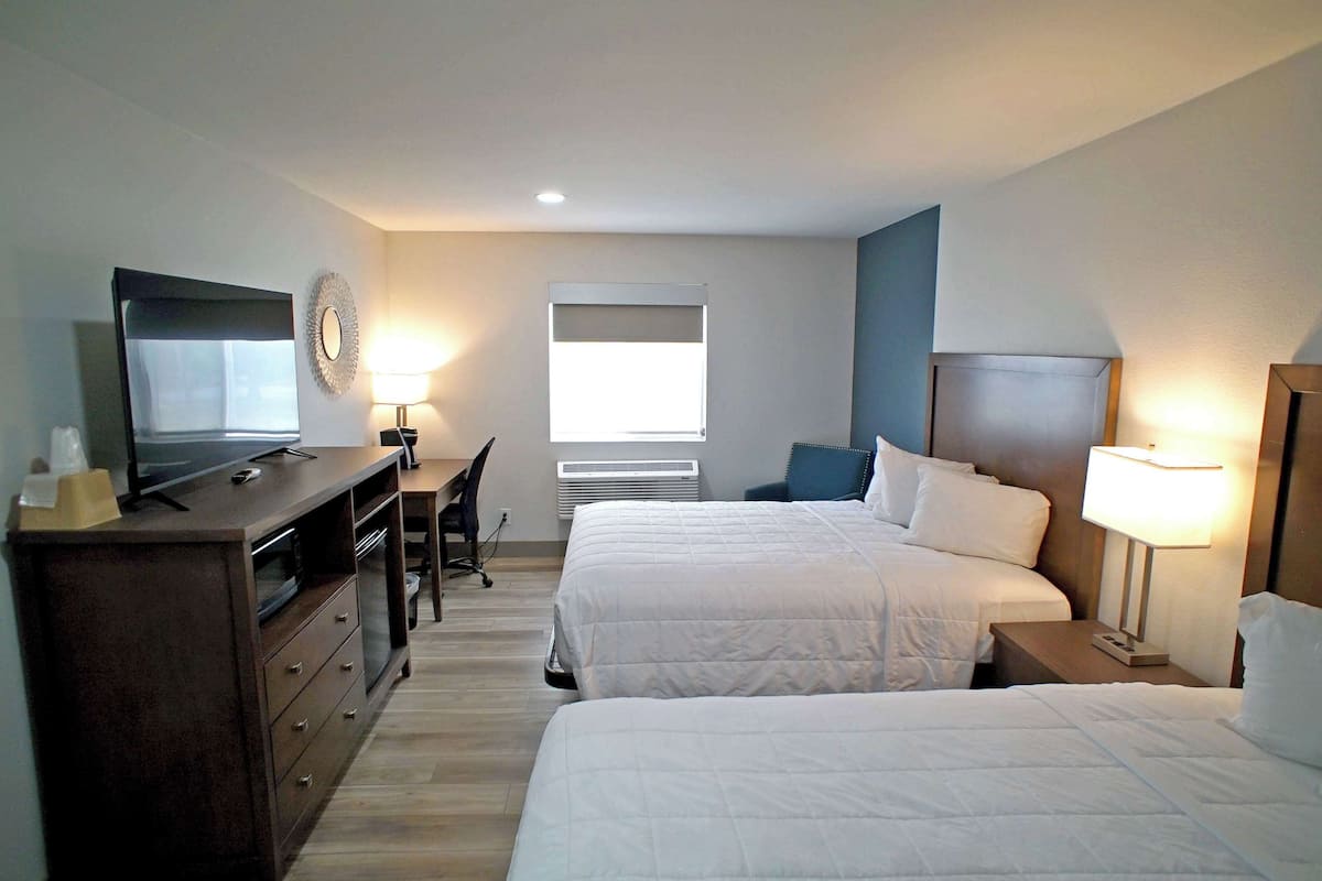 Room, 2 Queen Beds, Non Smoking | Premium bedding, desk, laptop workspace, blackout drapes