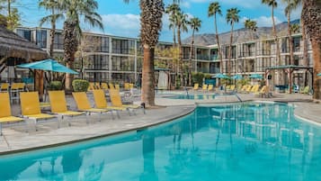 2 outdoor pools, open 11:00 AM to 5:00 PM, cabanas (surcharge)