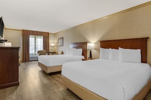 Standard Room, 2 Queen Beds, Non Smoking, Refrigerator & Microwave | 1 bedroom, premium bedding, pillowtop beds, desk