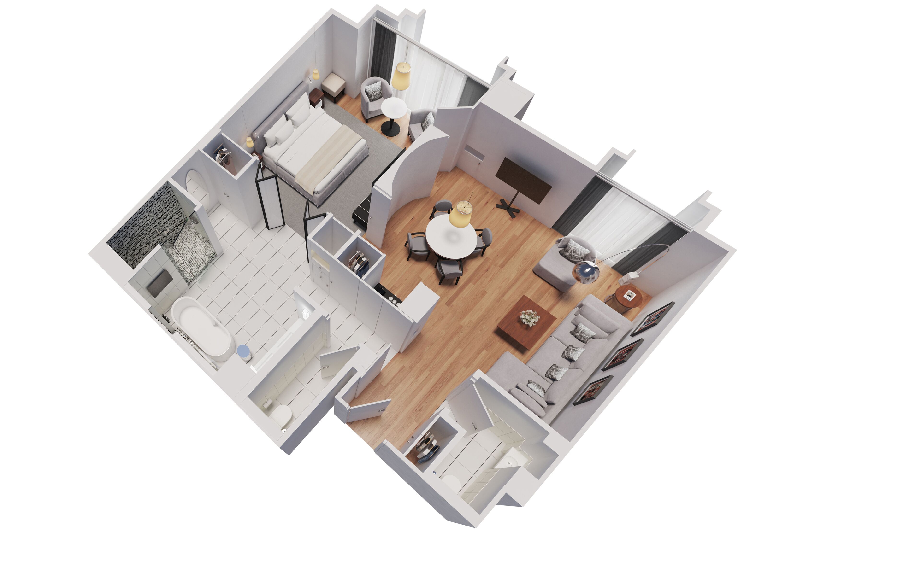 apartment, 1 king bed | floor plan