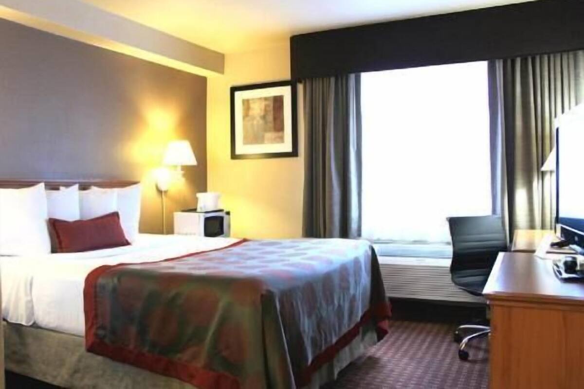 Premium bedding, down comforters, pillowtop beds, desk