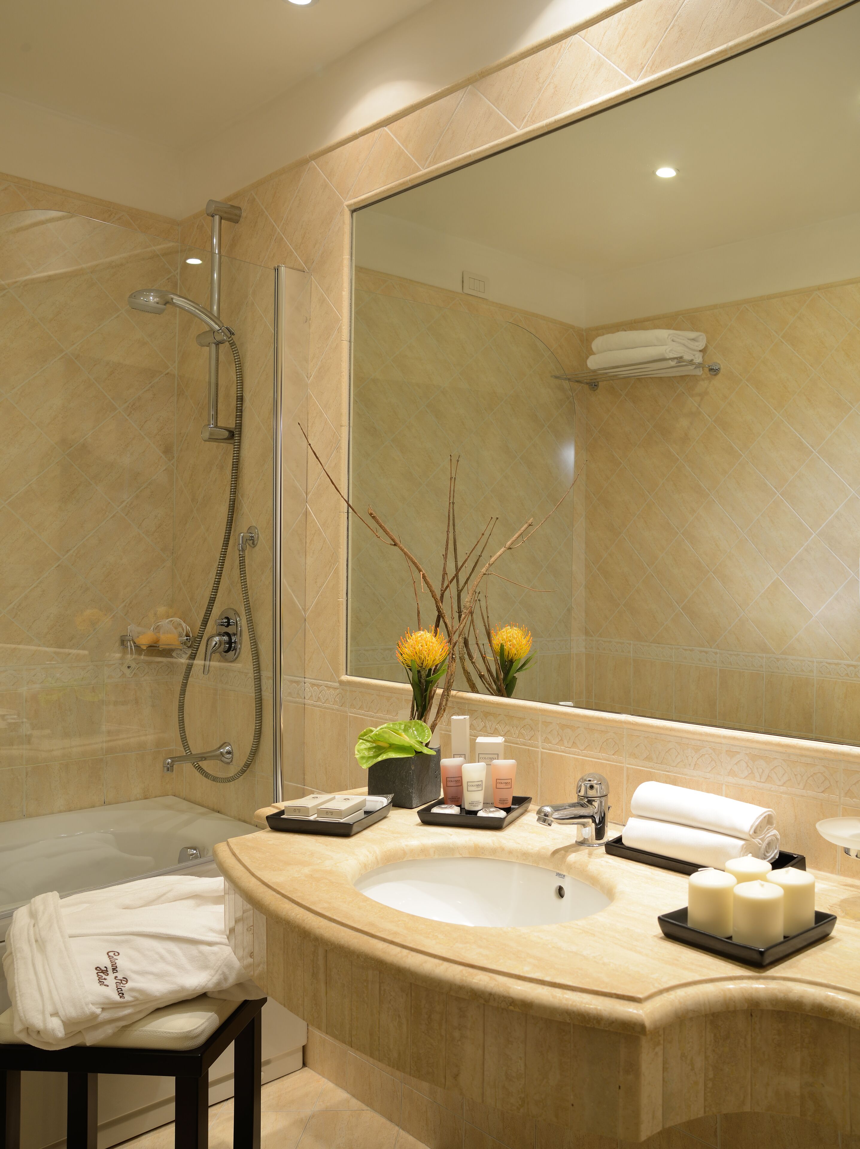 free toiletries, hair dryer, slippers, bidet