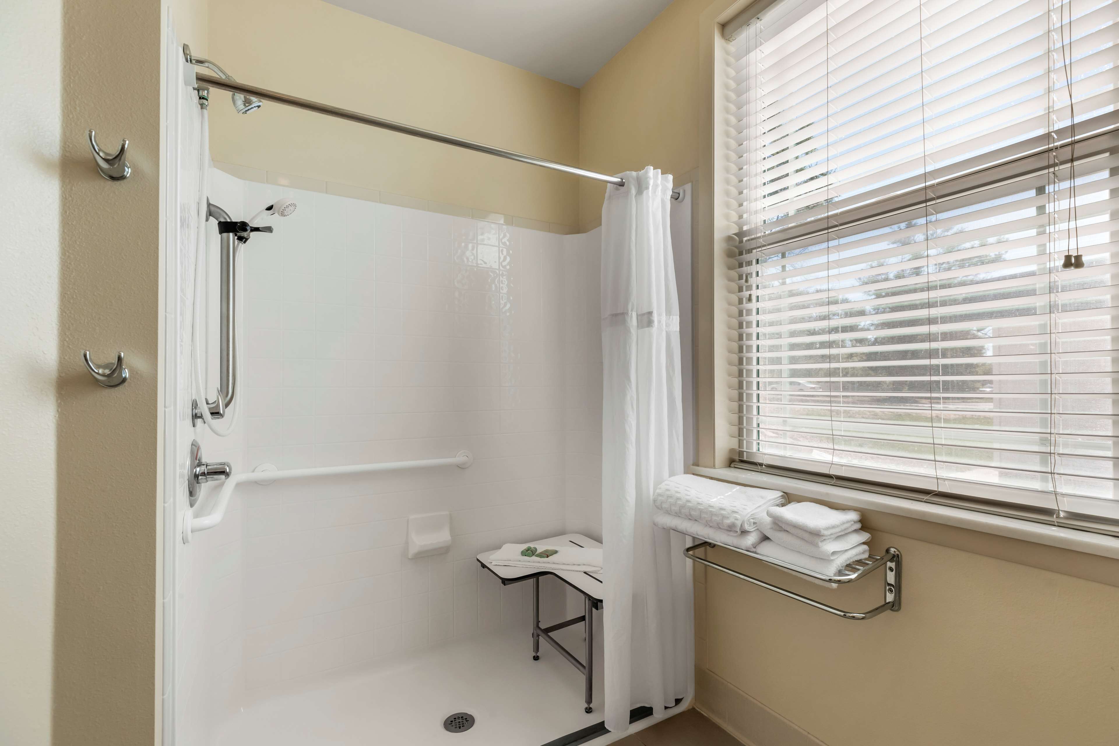 free toiletries, hair dryer, towels