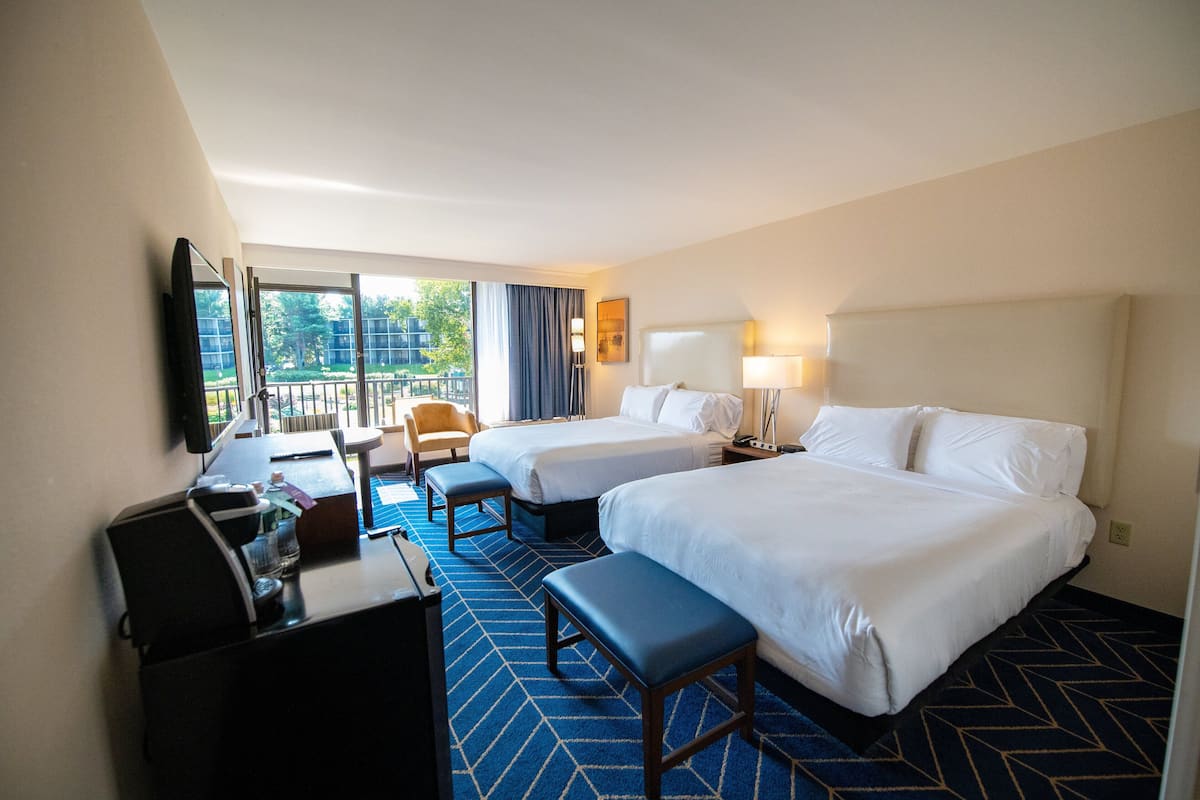 Standard Room, 2 Queen Beds, Pool View | 1 bedroom, in-room safe, desk, iron/ironing board