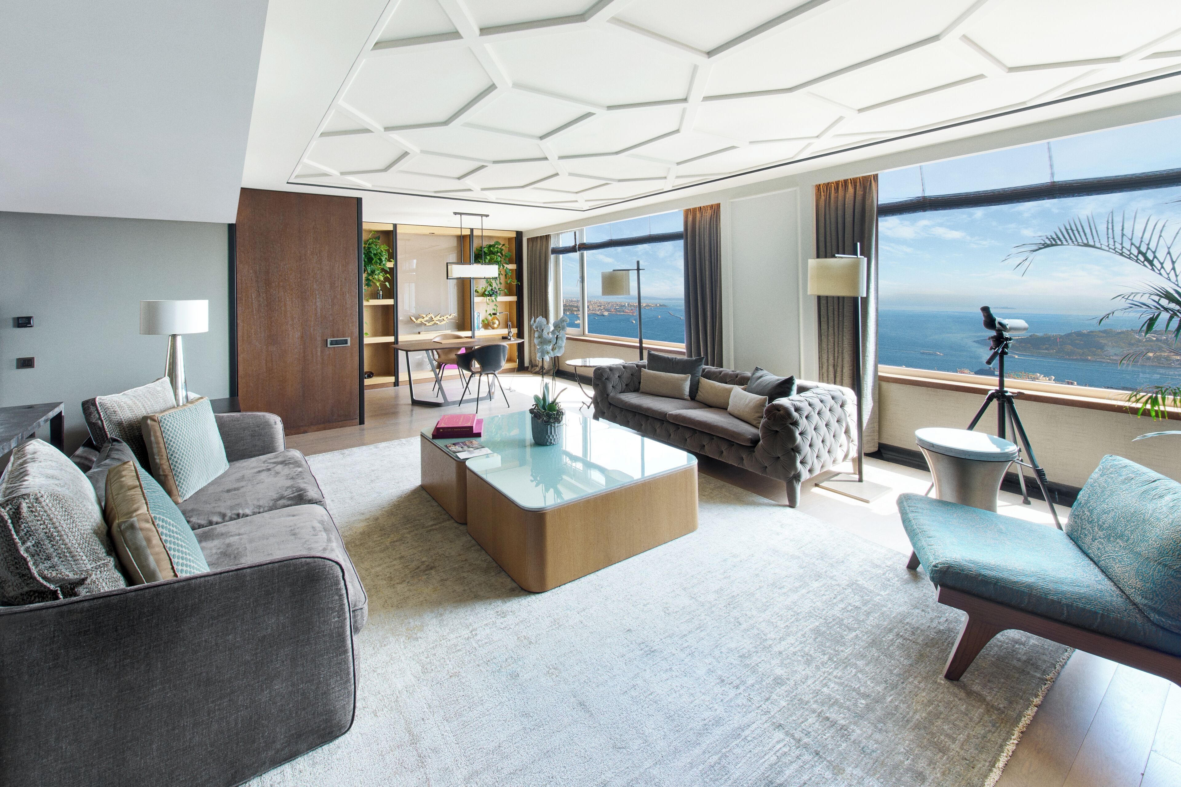 Presidential Suite, Sea View | Living area | 40-inch LED TV with digital channels, TV