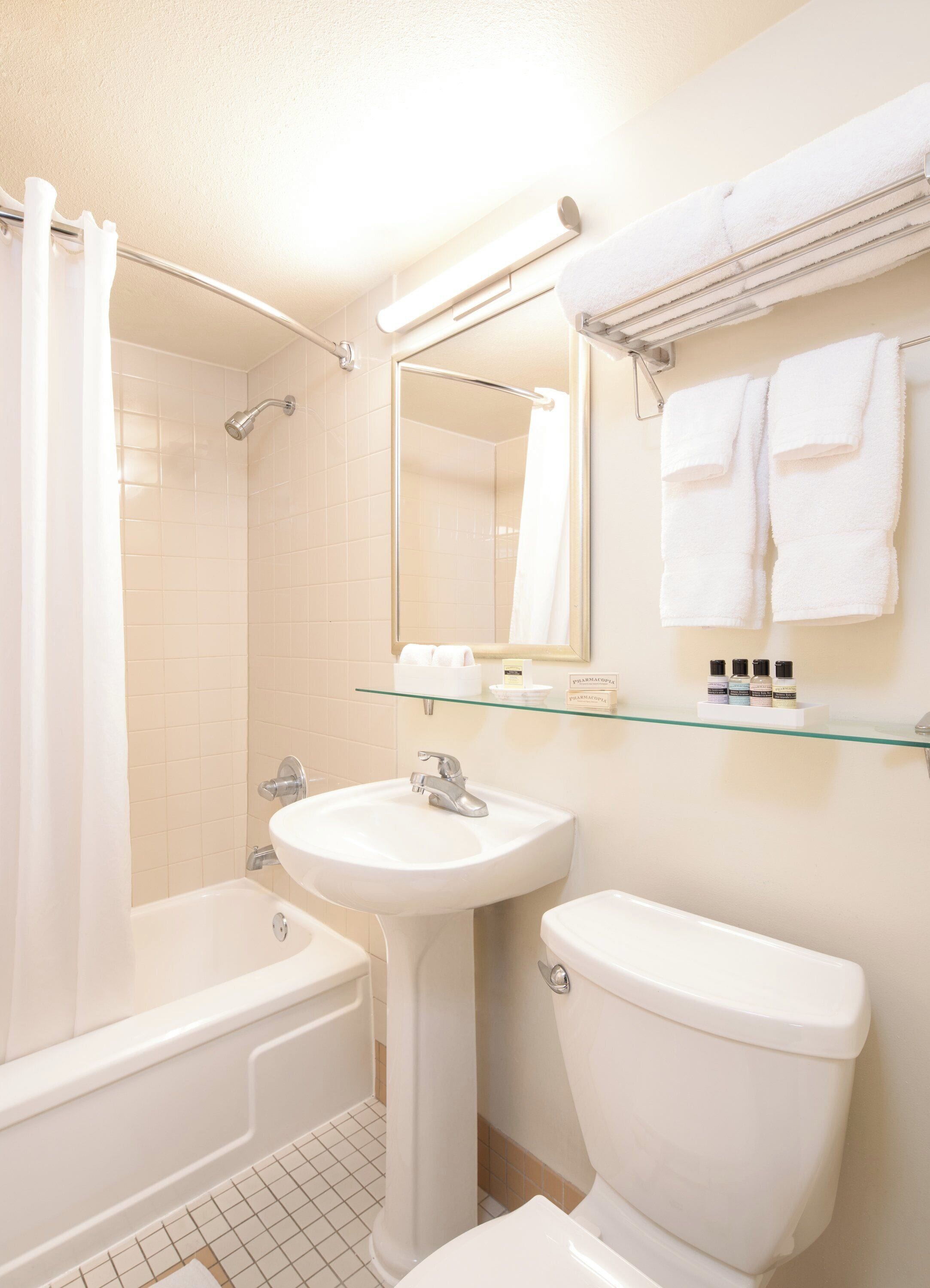 free toiletries, hair dryer, slippers, towels