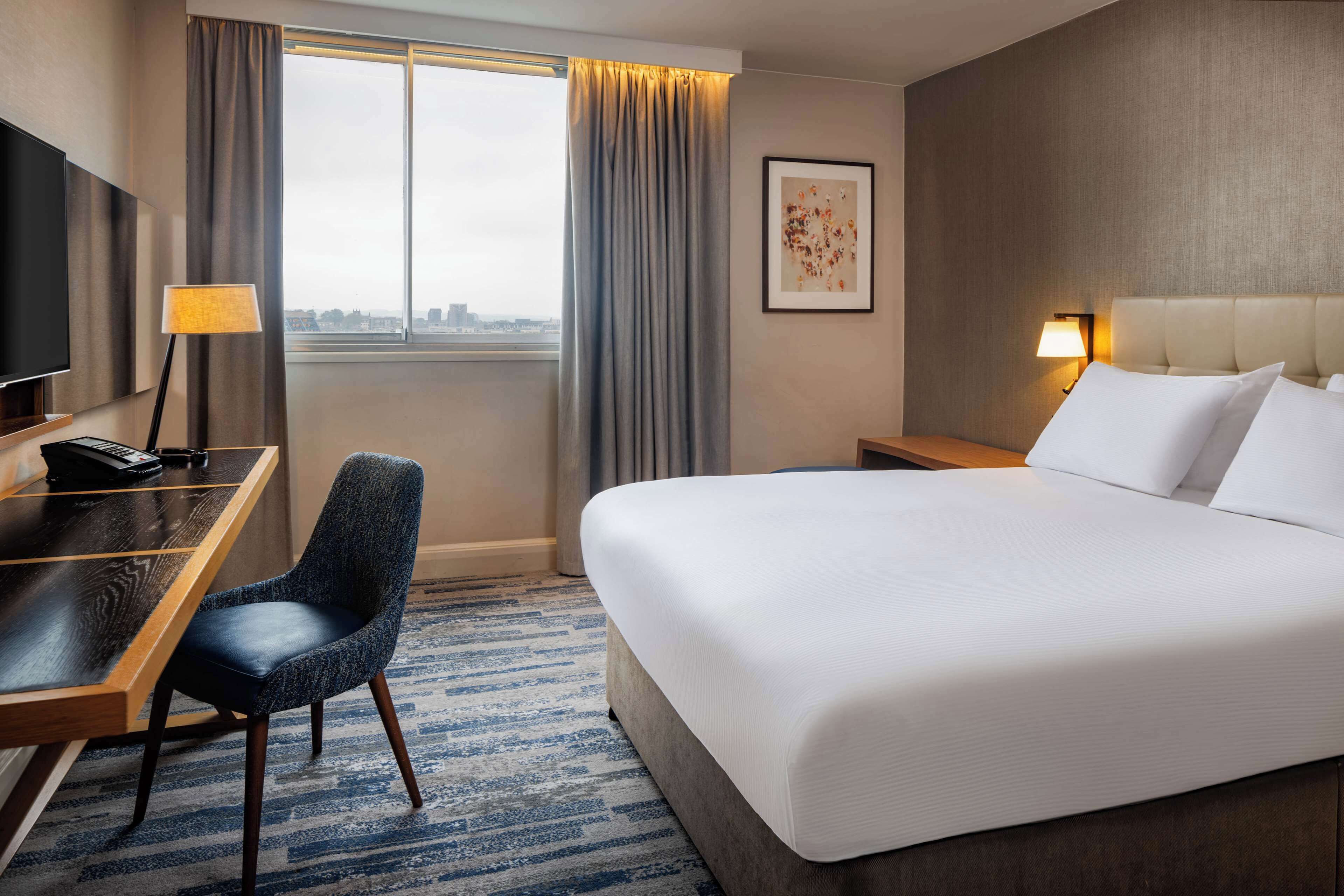 In-room safe, desk, laptop workspace, blackout drapes