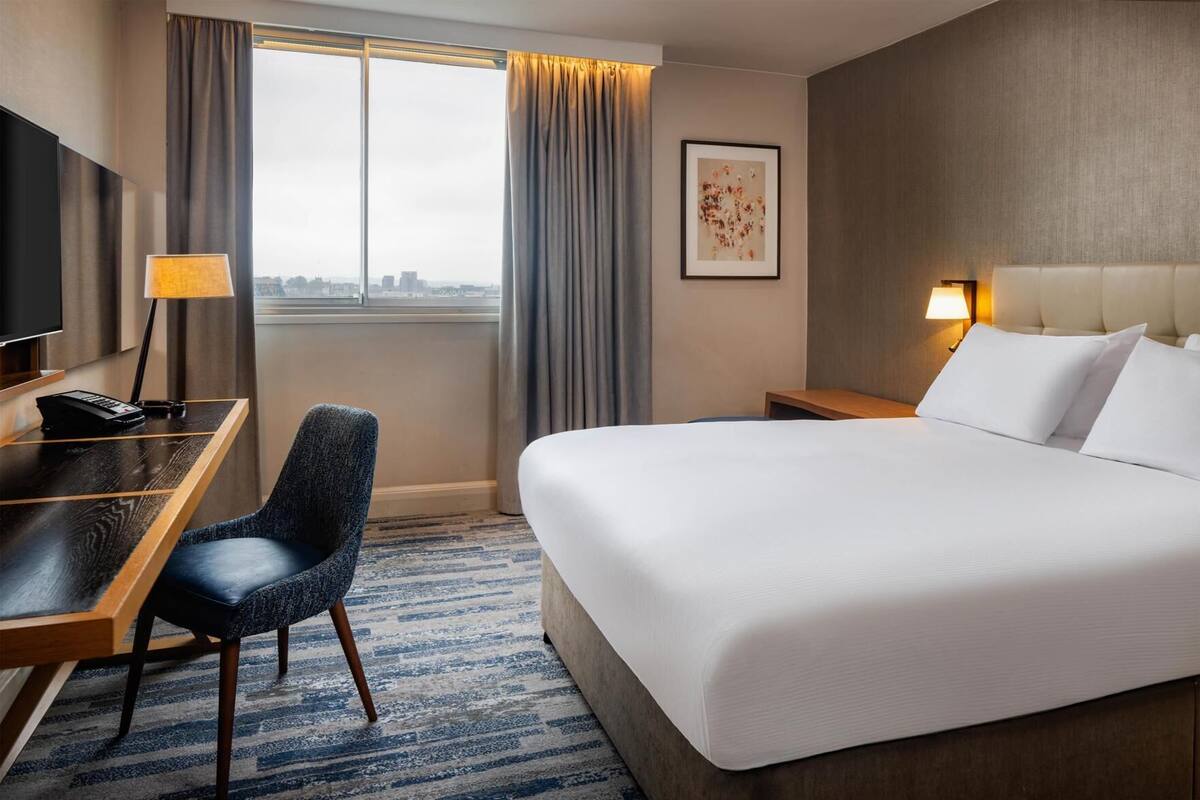 In-room safe, desk, laptop workspace, blackout drapes