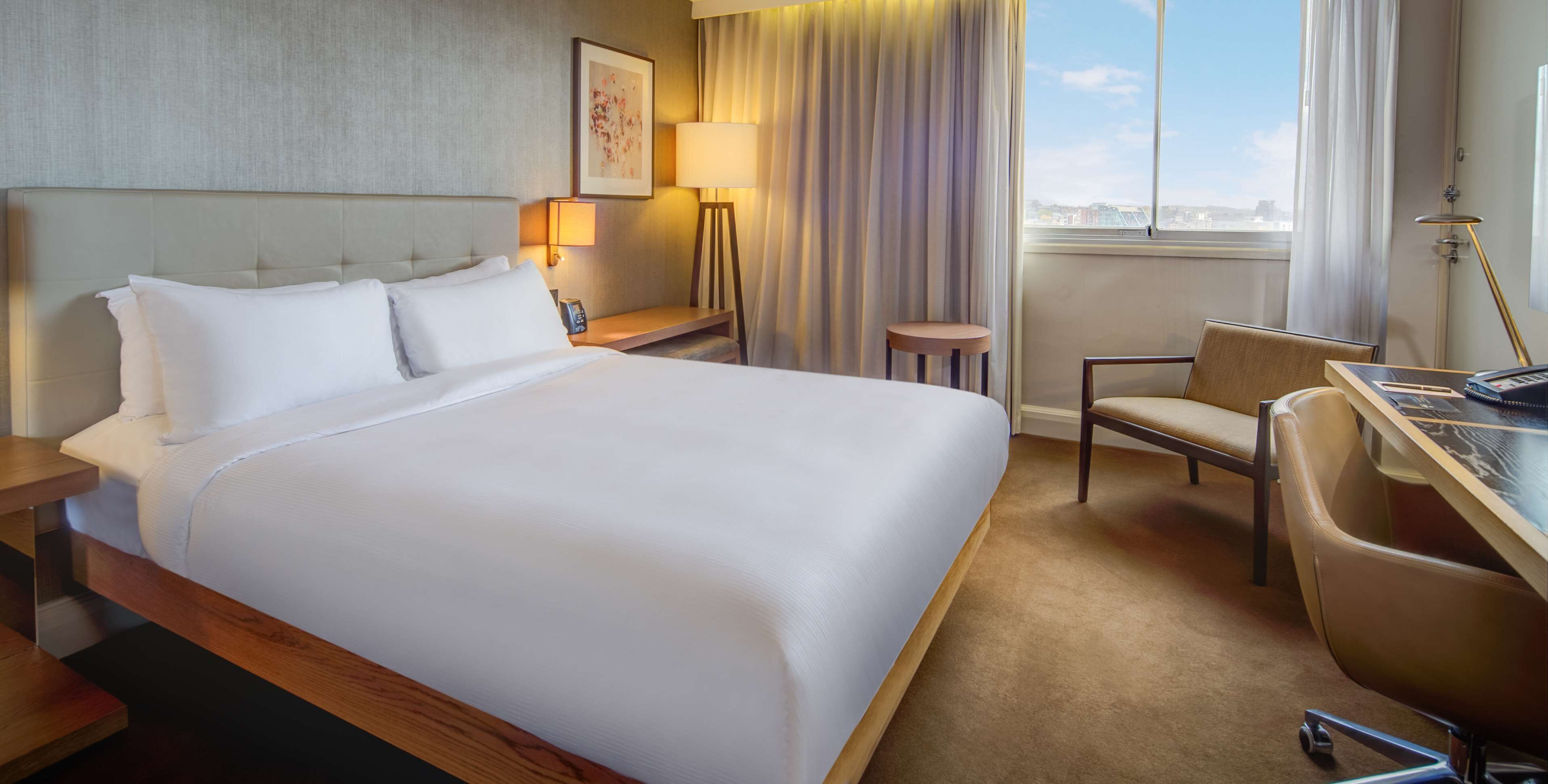 In-room safe, desk, laptop workspace, blackout curtains