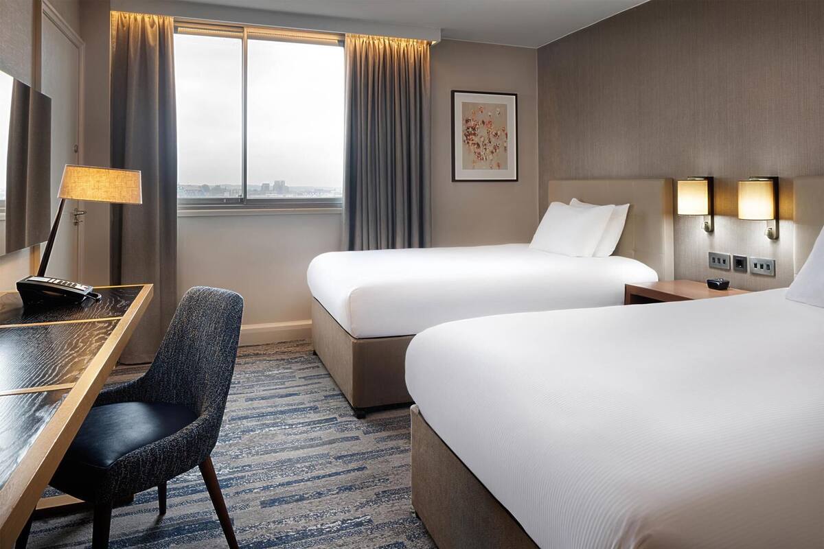 In-room safe, desk, laptop workspace, blackout drapes