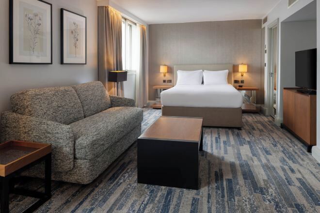 In-room safe, desk, laptop workspace, blackout curtains