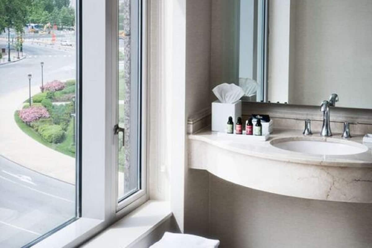 free toiletries, hair dryer, bathrobes, towels