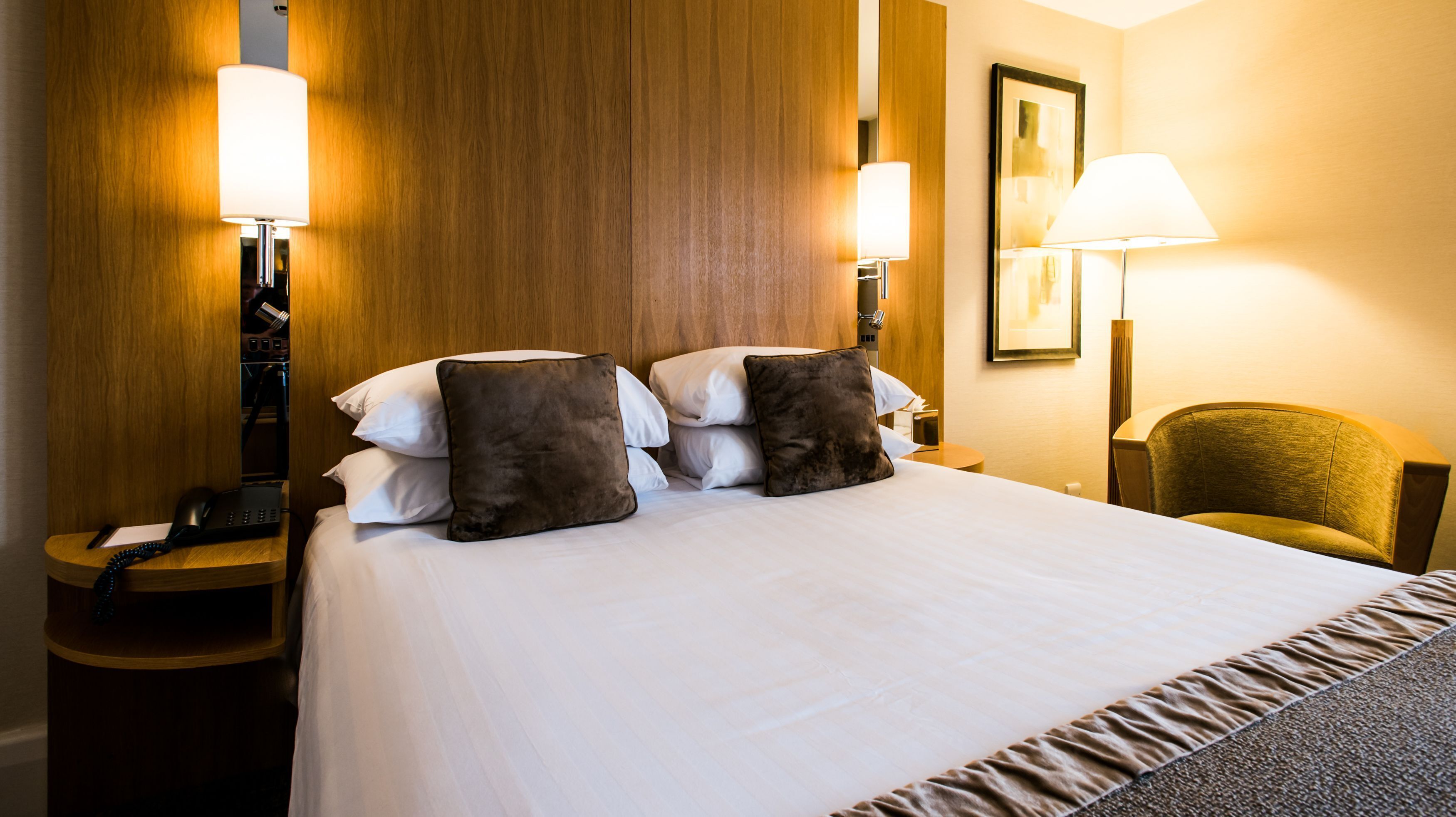 Hypo-allergenic bedding, in-room safe, desk, soundproofing
