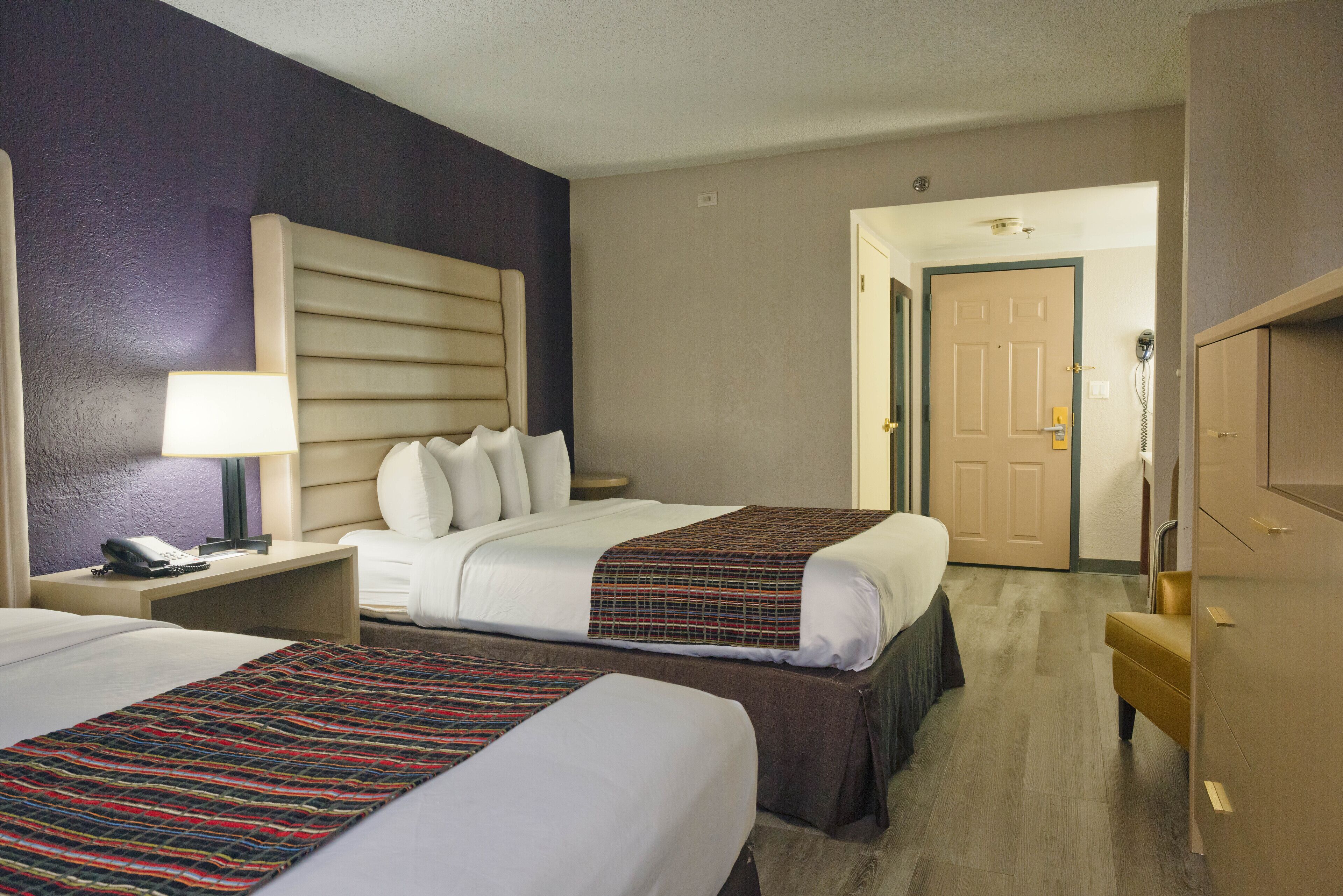 Room, 2 Queen Beds | In-room safe, desk, blackout drapes, iron/ironing board