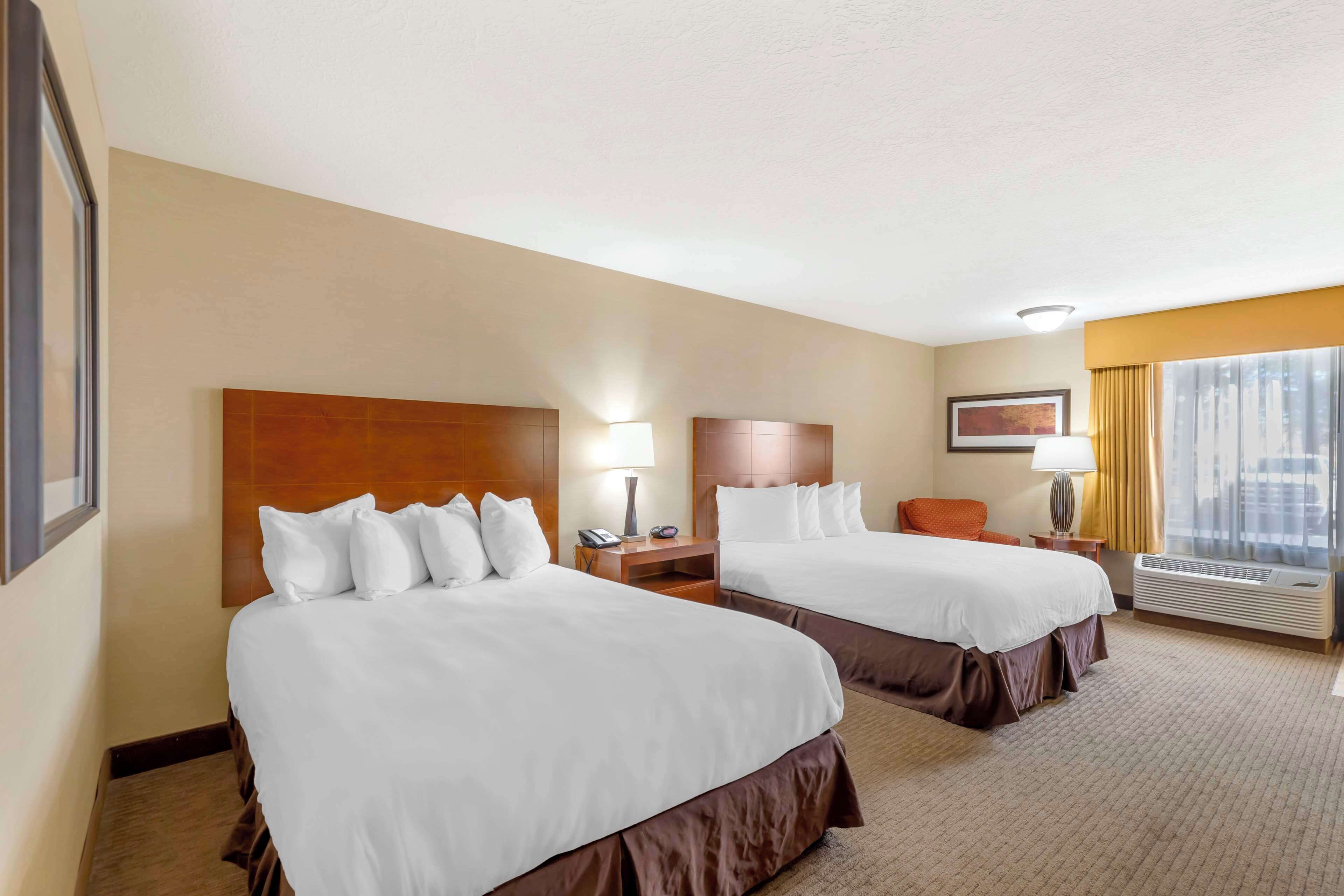 standard room, 2 queen beds, accessible, non smoking | pillow-top beds, desk, laptop workspace, iron/ironing board