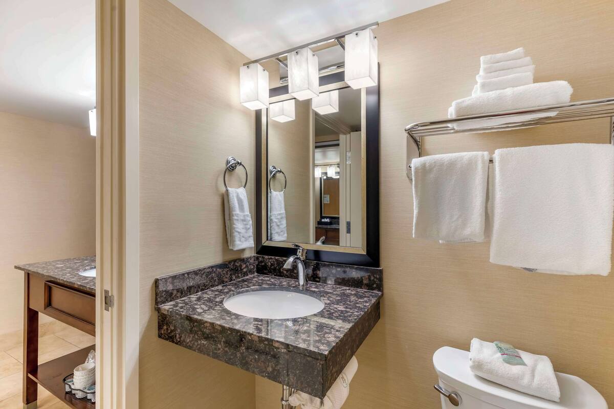 standard room, 1 king bed, non smoking | bathroom | combined shower/bathtub, deep-soaking bathtub, rainfall showerhead