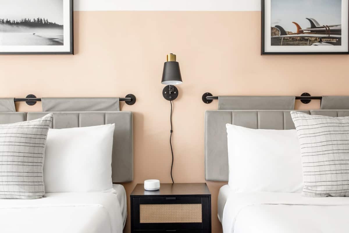 Standard Room, 2 Double Beds, Non Smoking, Refrigerator & Microwave | In-room safe, desk, laptop workspace, iron/ironing board