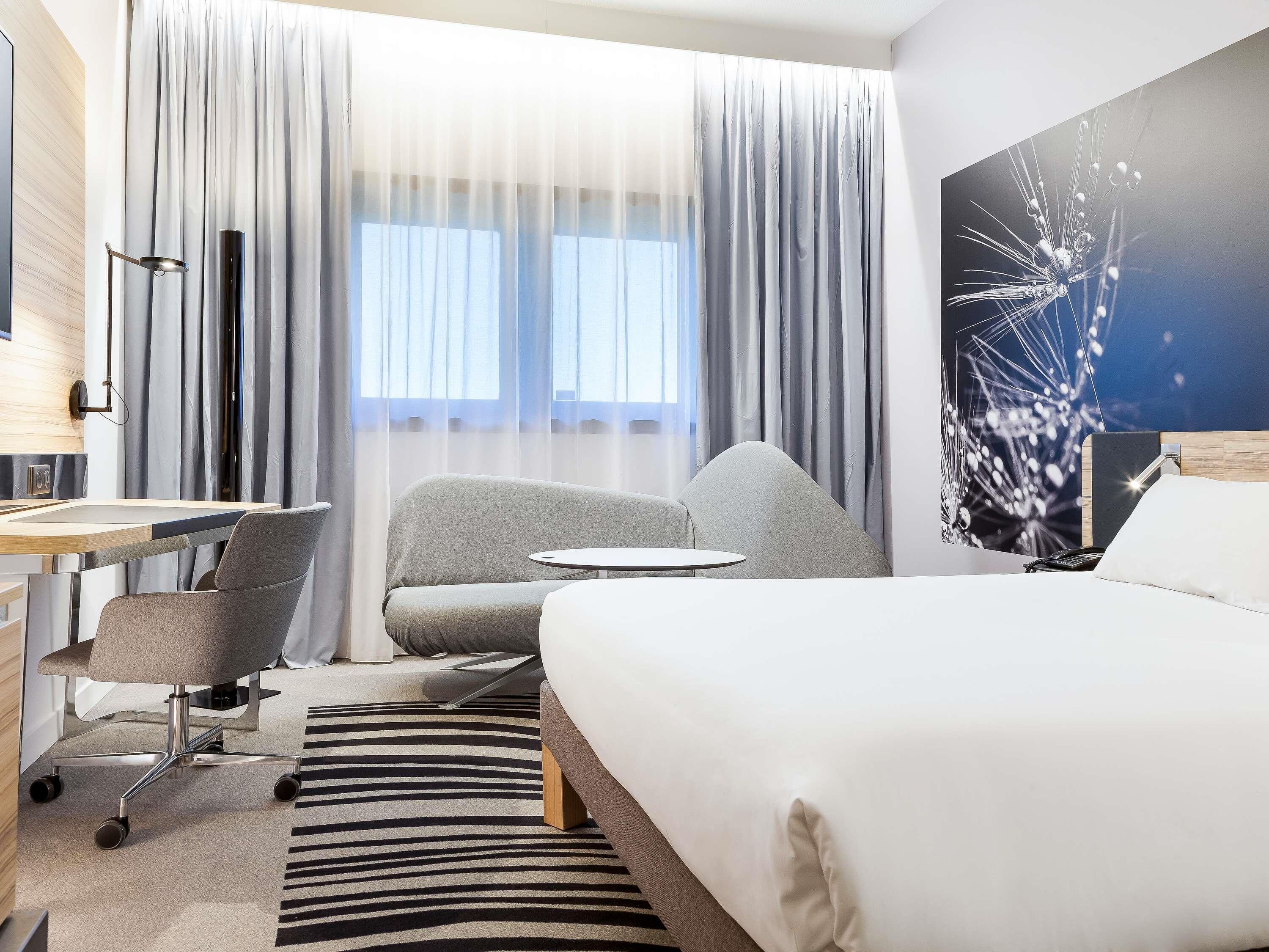 Premium bedding, memory foam beds, in-room safe, desk