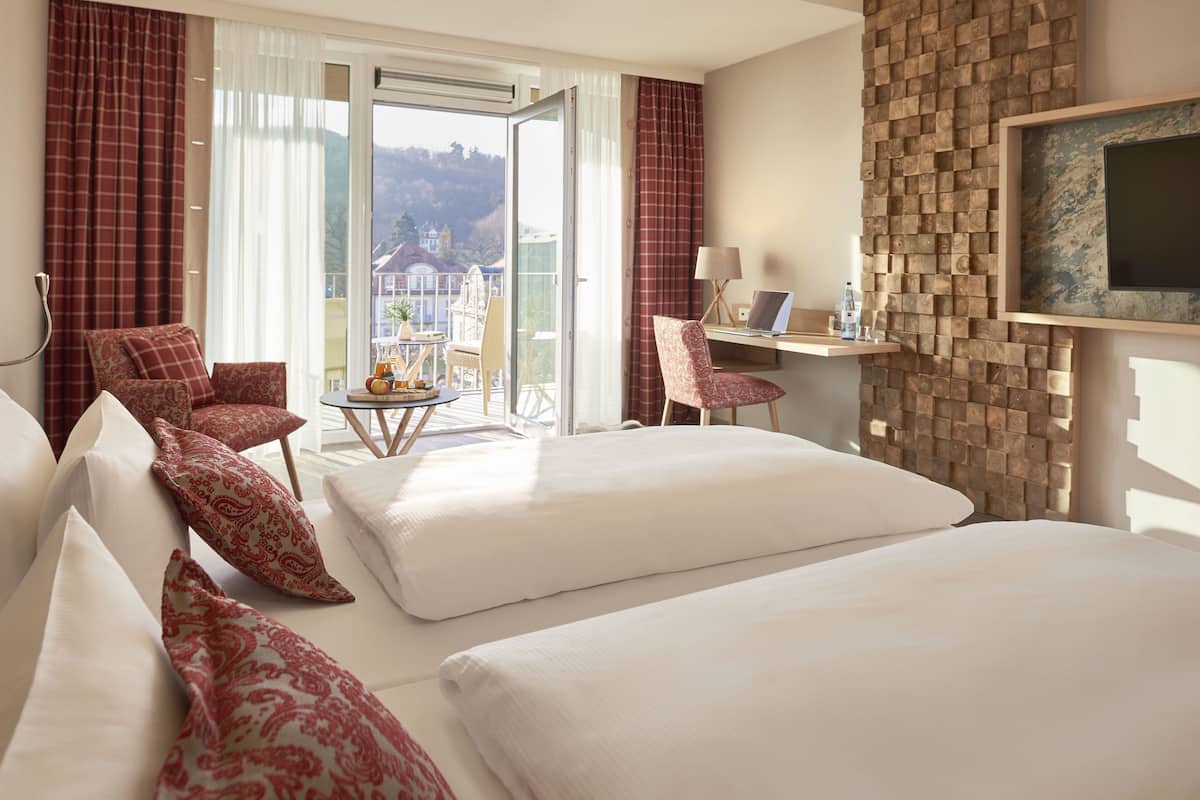Literie de qualité, couette en duvet, minibar, coffre-fort