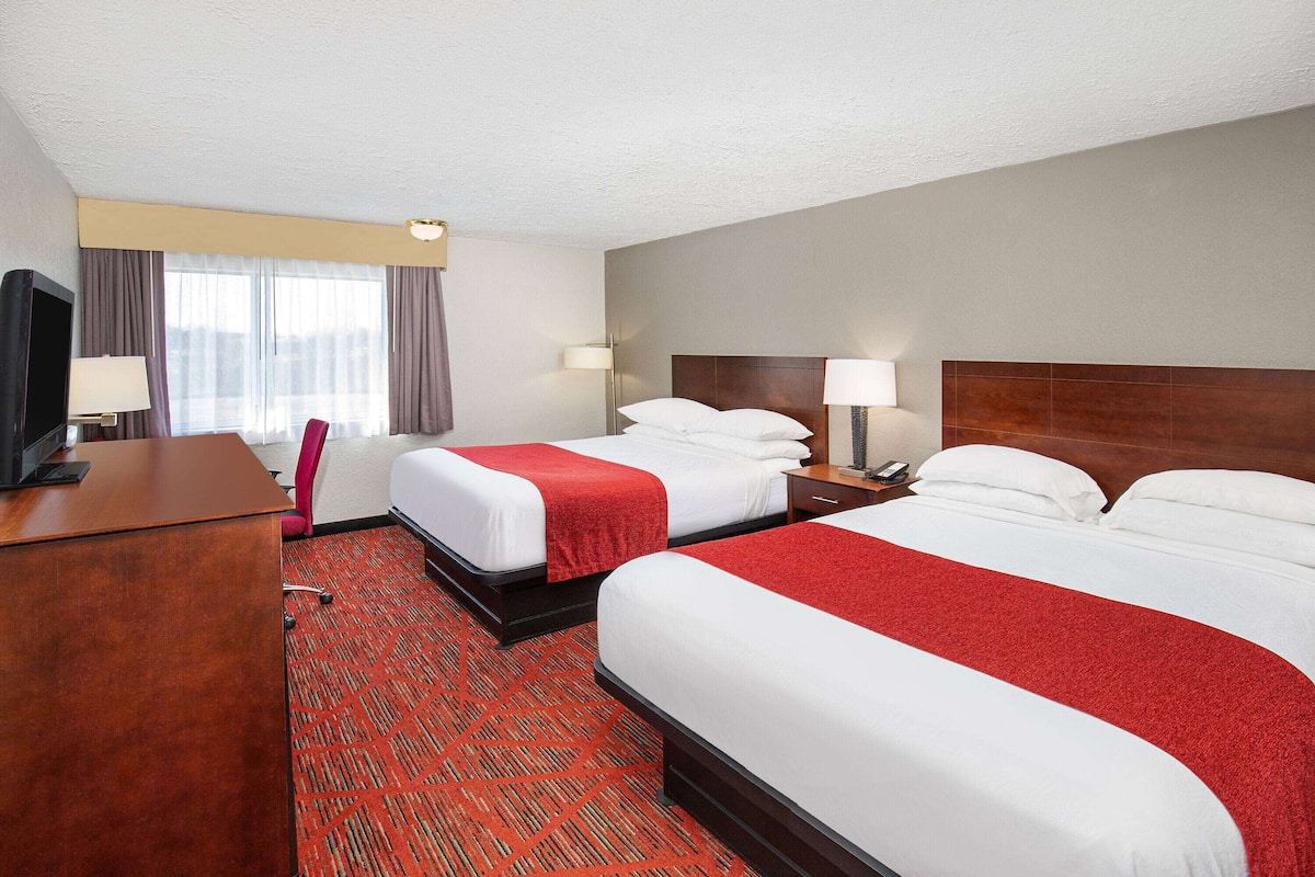 Room, 2 Queen Beds, Non Smoking | Desk, blackout drapes, iron/ironing board, free cribs/infant beds