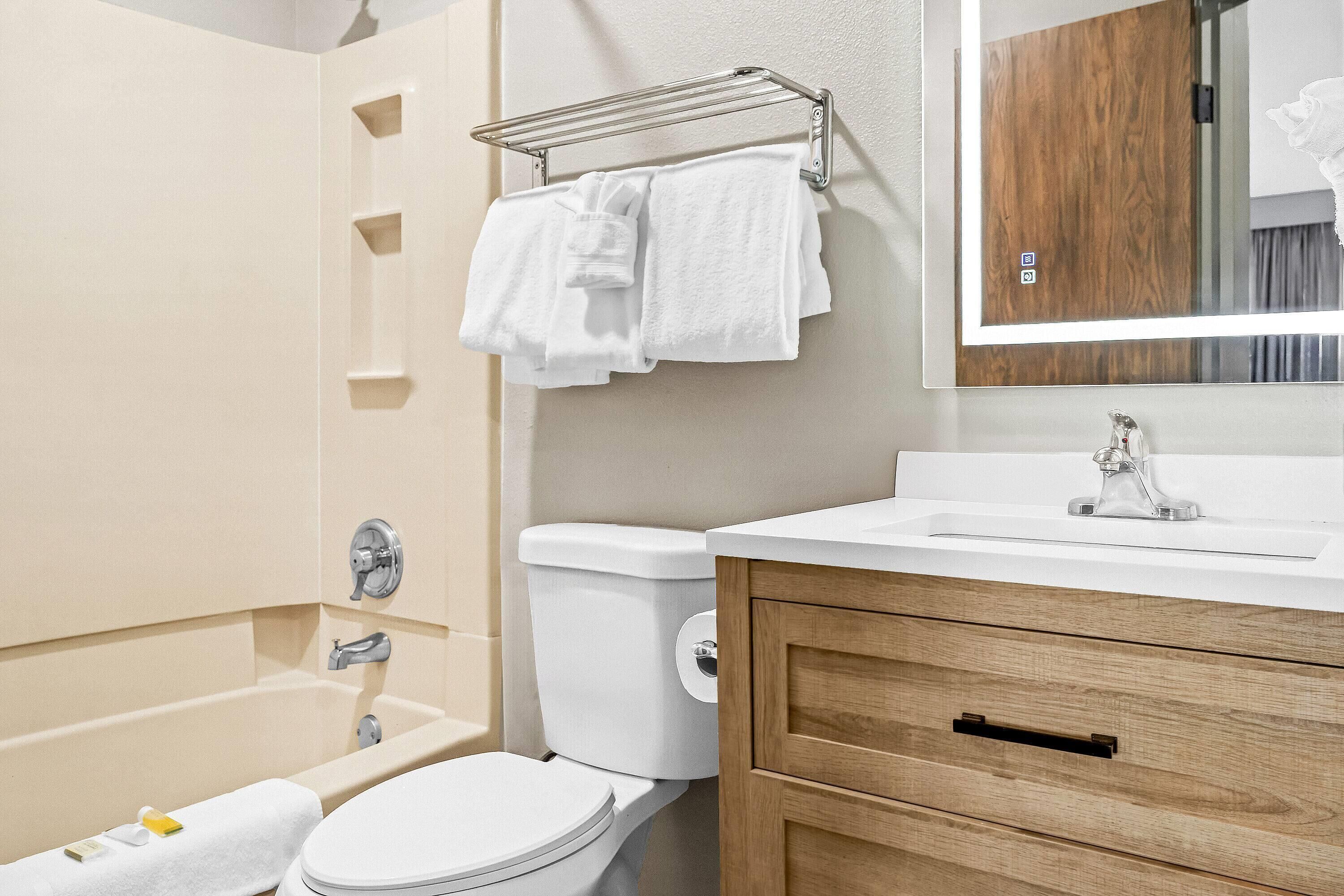 room, 2 queen beds, non smoking | bathroom | eco-friendly toiletries, hair dryer, towels, soap