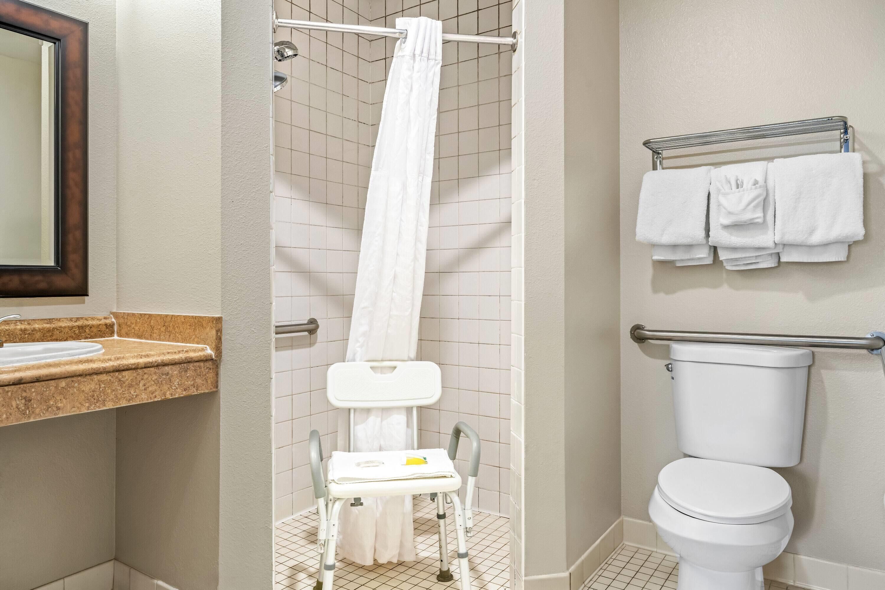 standard room, 1 queen bed, accessible | accessible bathroom