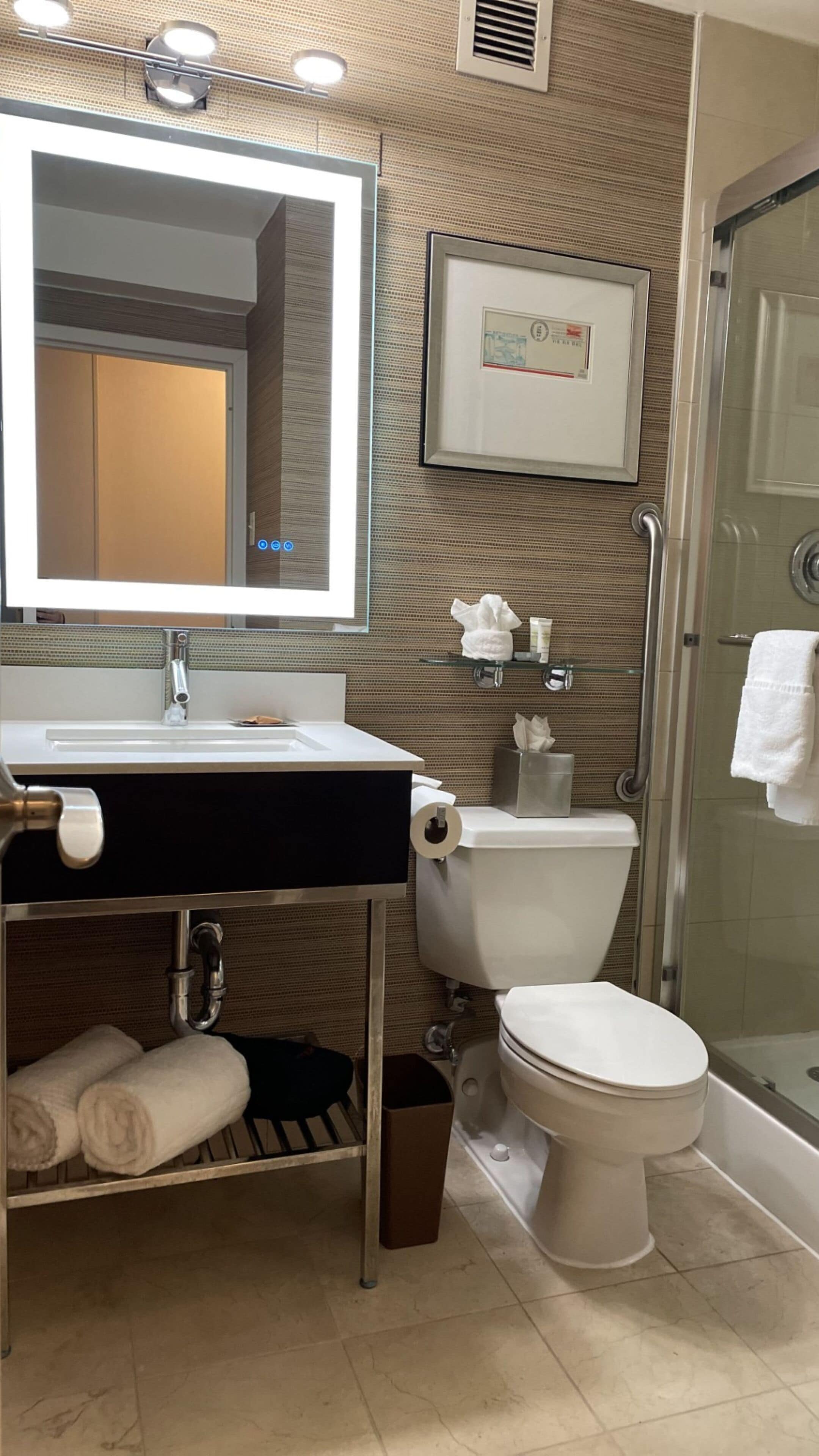 free toiletries, hair dryer, towels, soap