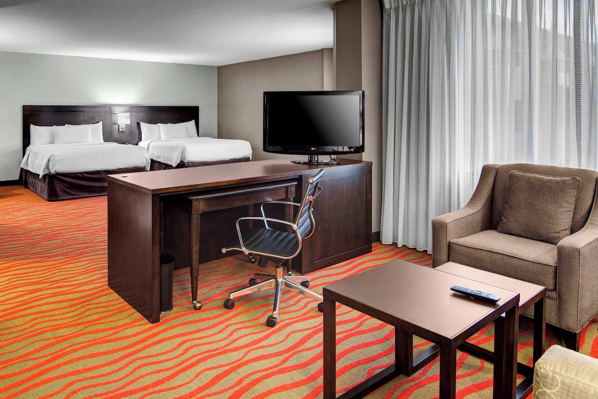 desk, laptop workspace, iron/ironing board, free cots/infant beds