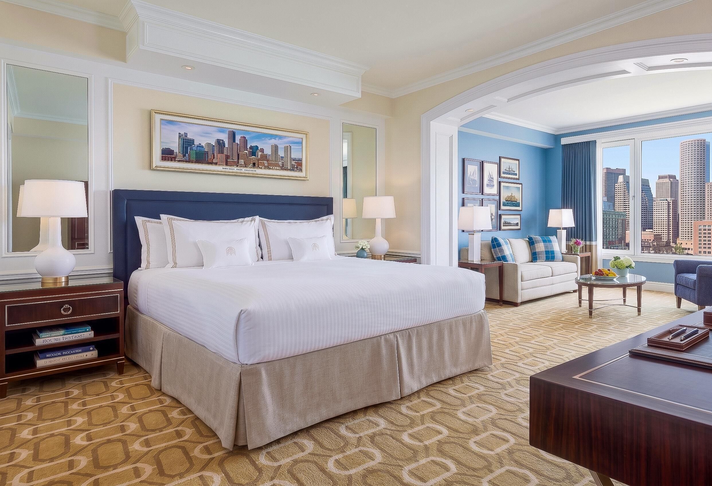 Frette Italian sheets, premium bedding, pillowtop beds, minibar
