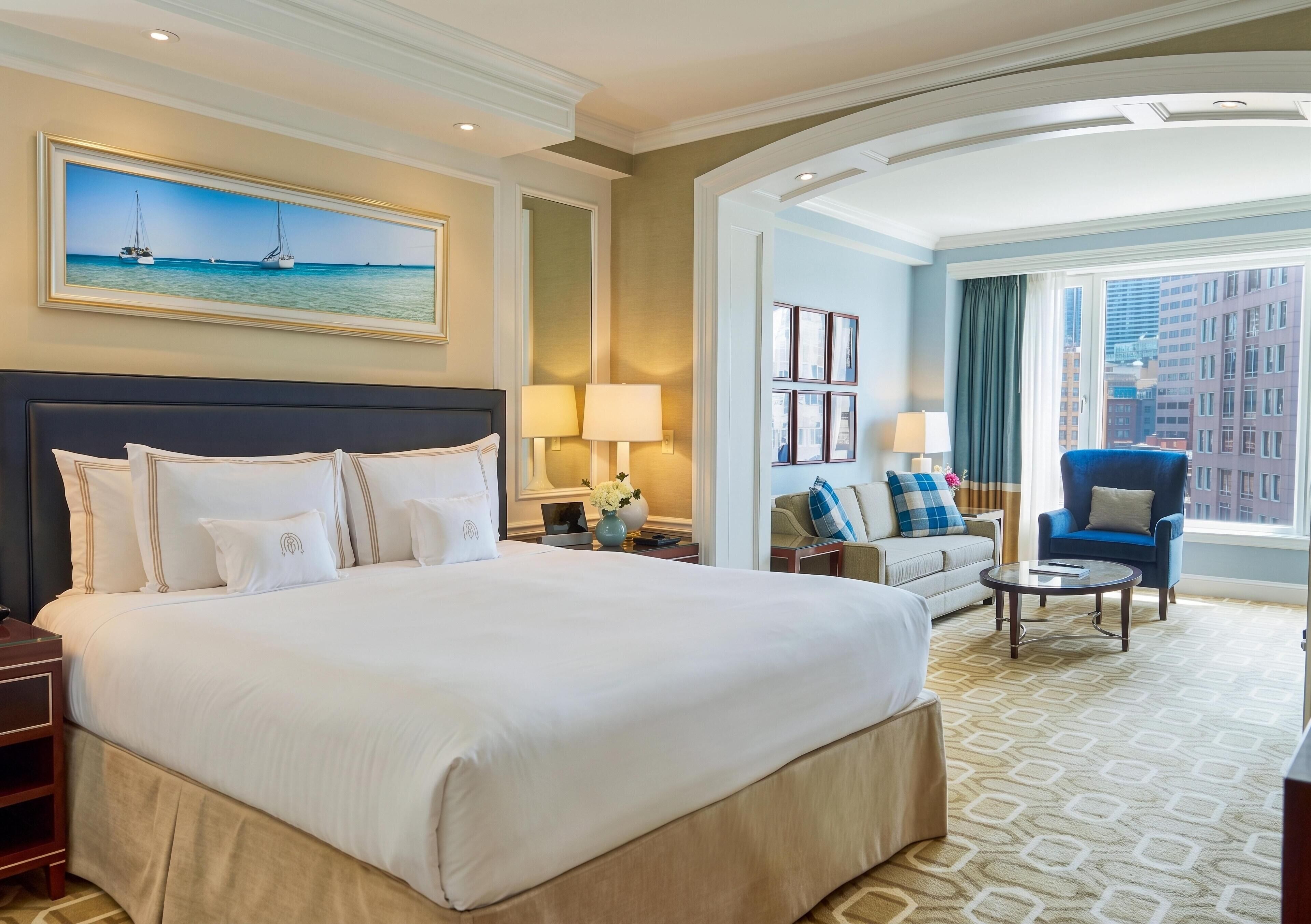 Frette Italian sheets, premium bedding, pillowtop beds, minibar