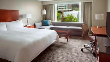 Premium bedding, down comforters, pillowtop beds, in-room safe