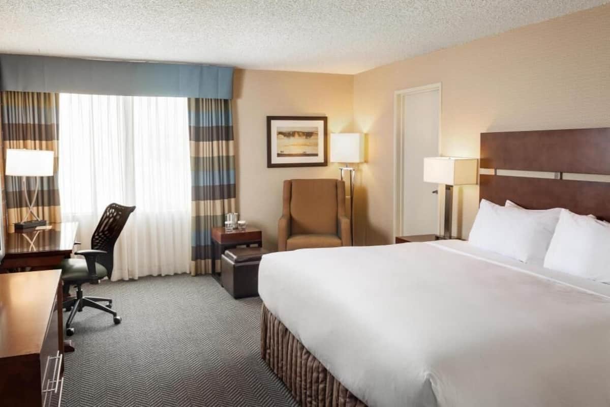 Egyptian cotton sheets, premium bedding, in-room safe, desk